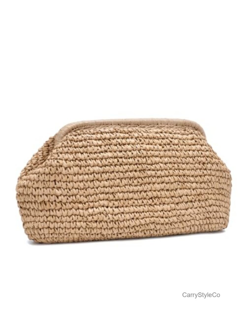 Woven Straw Clutch Handwoven Raffia Cloud Summer Beach Vacation Evening Bag